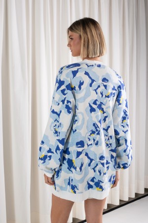 Blushing Blue Rose Cardigan