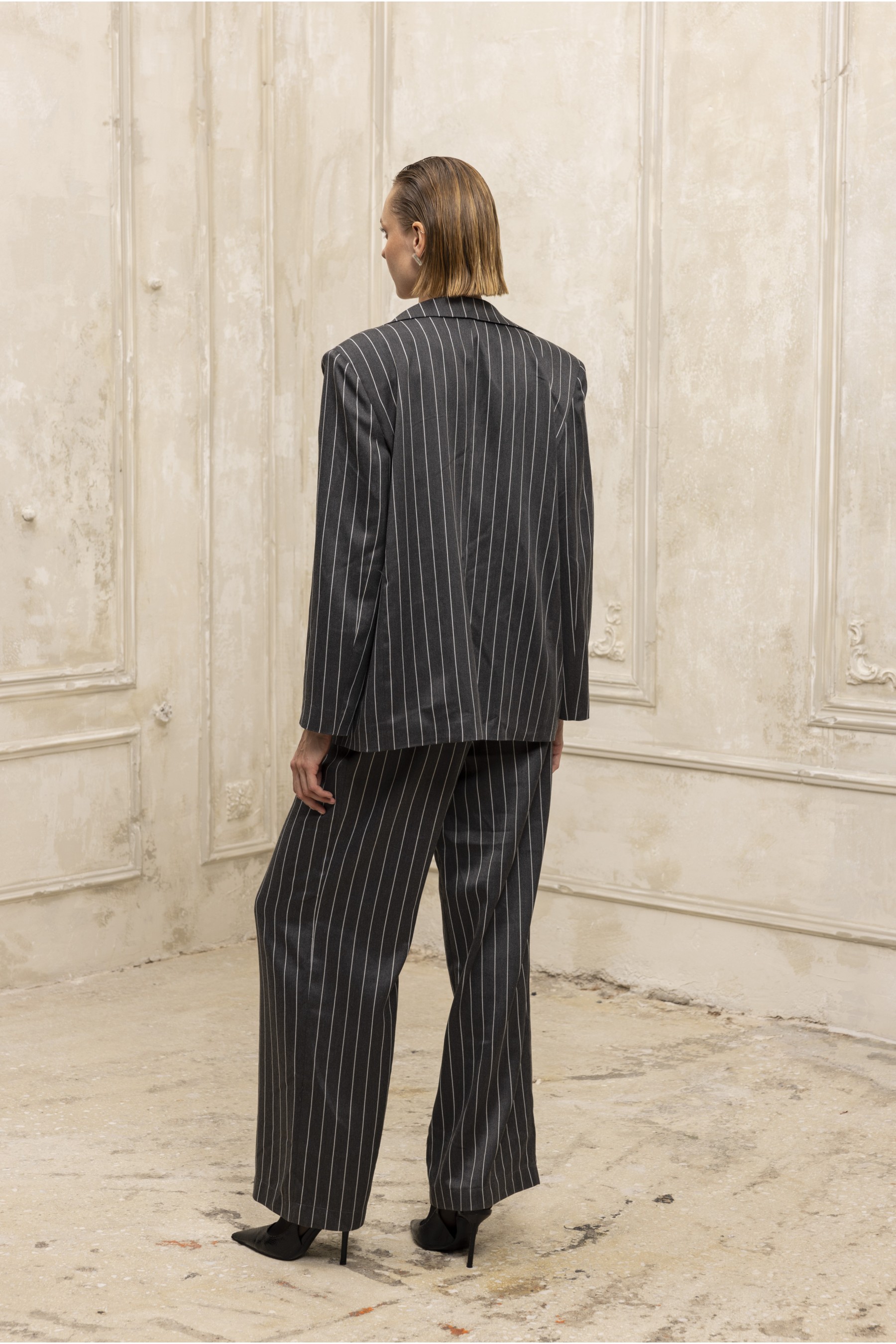 Pinstripe Allure Pants Grey