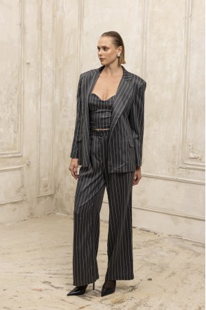 Pinstripe Allure Pants Grey