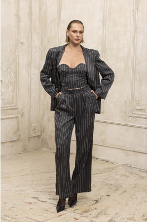 Pinstripe Allure Pants Grey