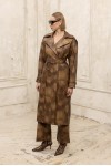 Leather and Spice Trench Coat faded brown