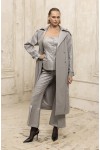 Leather and Spice Trench Coat grey