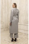 Leather and Spice Trench Coat grey