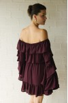 ELIZA BURGUNDY MINI DRESS