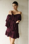 ELIZA BURGUNDY MINI DRESS