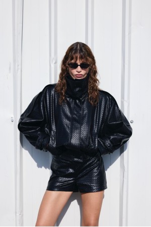 Leather Knots Jacket Black