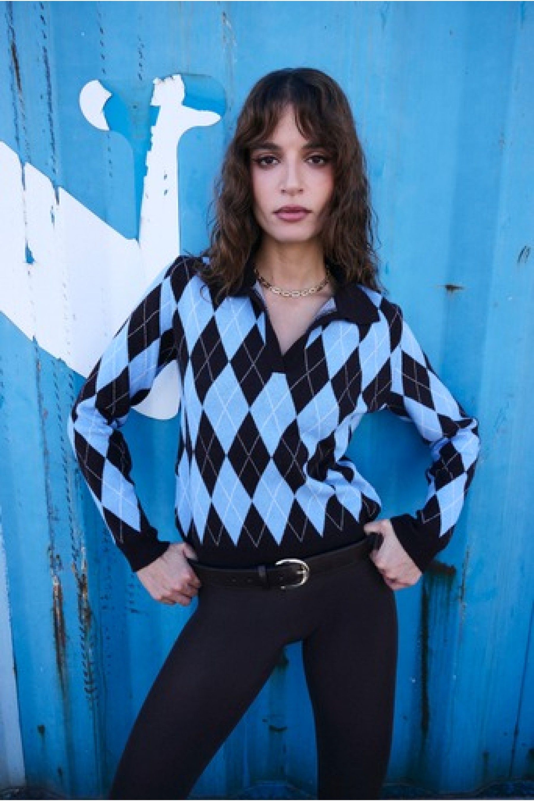 Diamond Soft Viscose Sweater Ciel