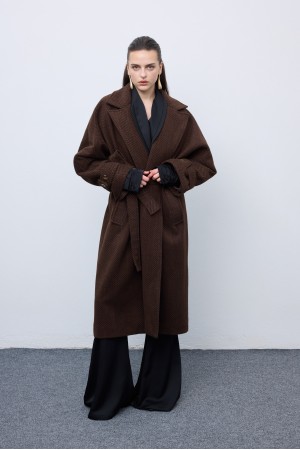 Brown Black Stripped Coat