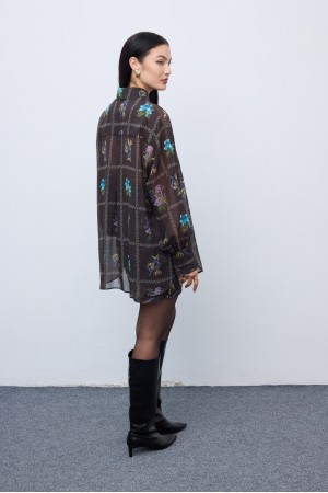 Mocha Bloom Oversized Shirt