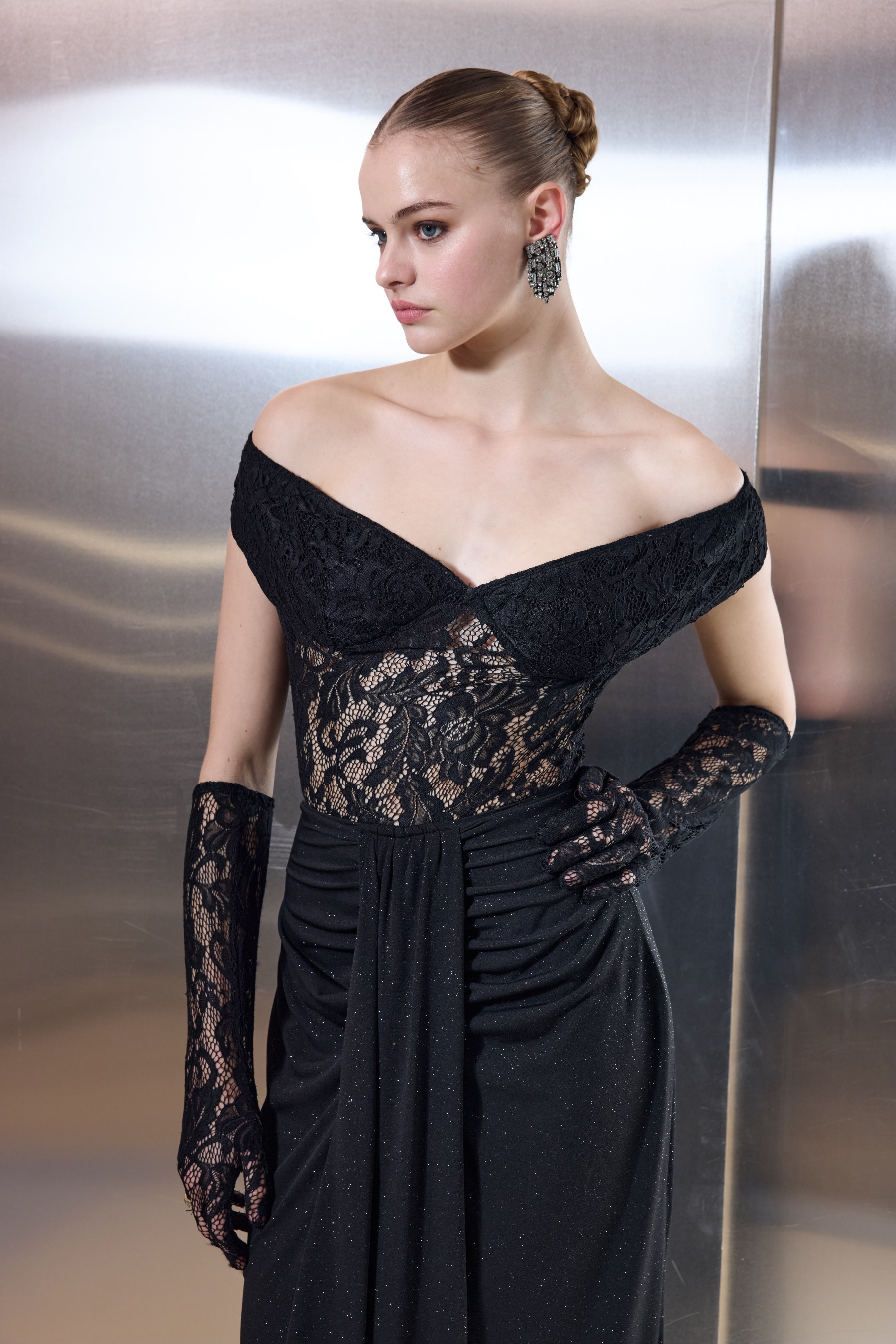 Ivy Bodysuit With Lace & Gloves