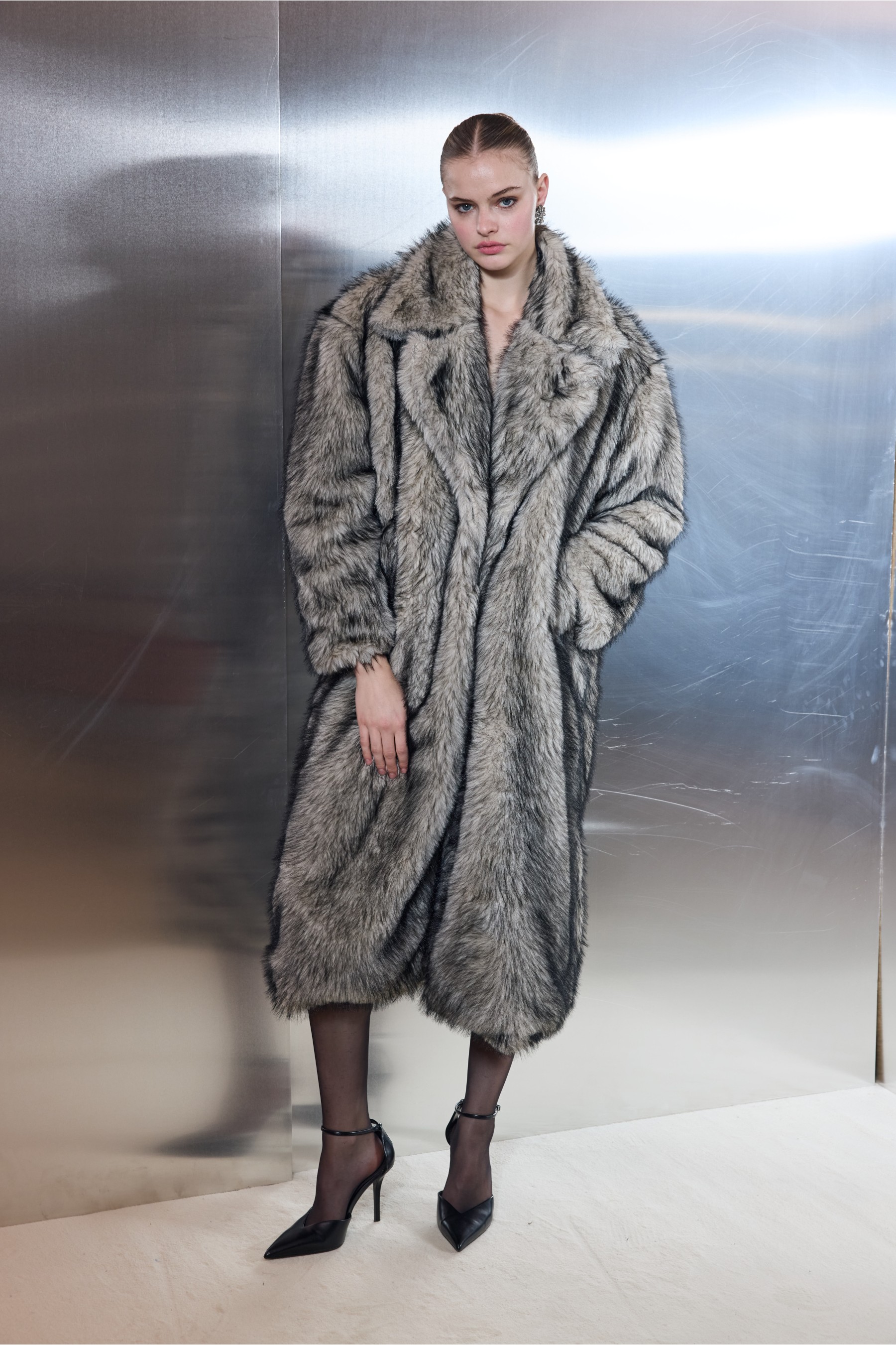 Tromso Fur Blackbeige Long