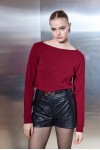 Stefani Knit Top Burgundy
