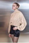 Lace Knit Romantic Blouse Crema