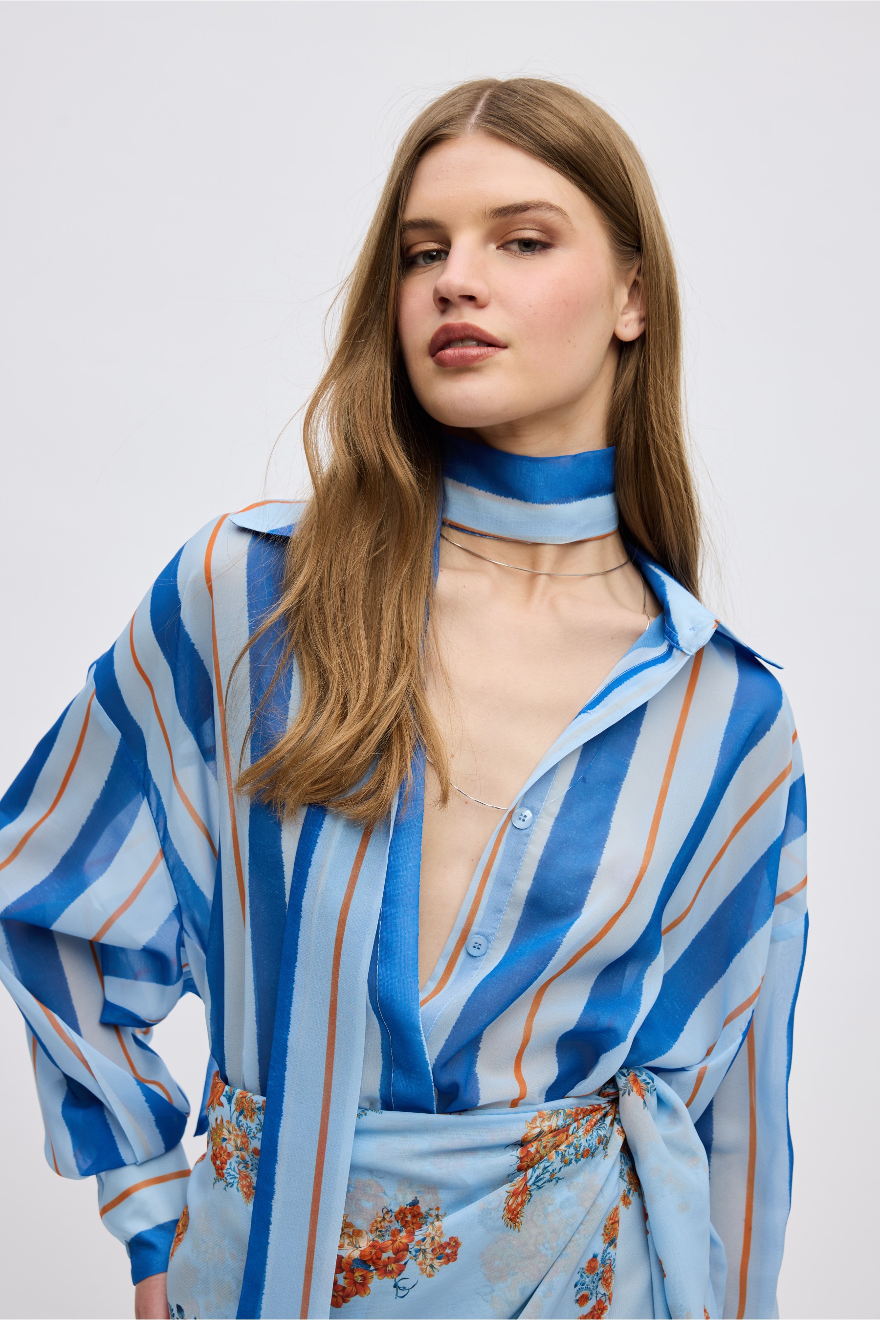 STRIPPED BLUE SHIRT