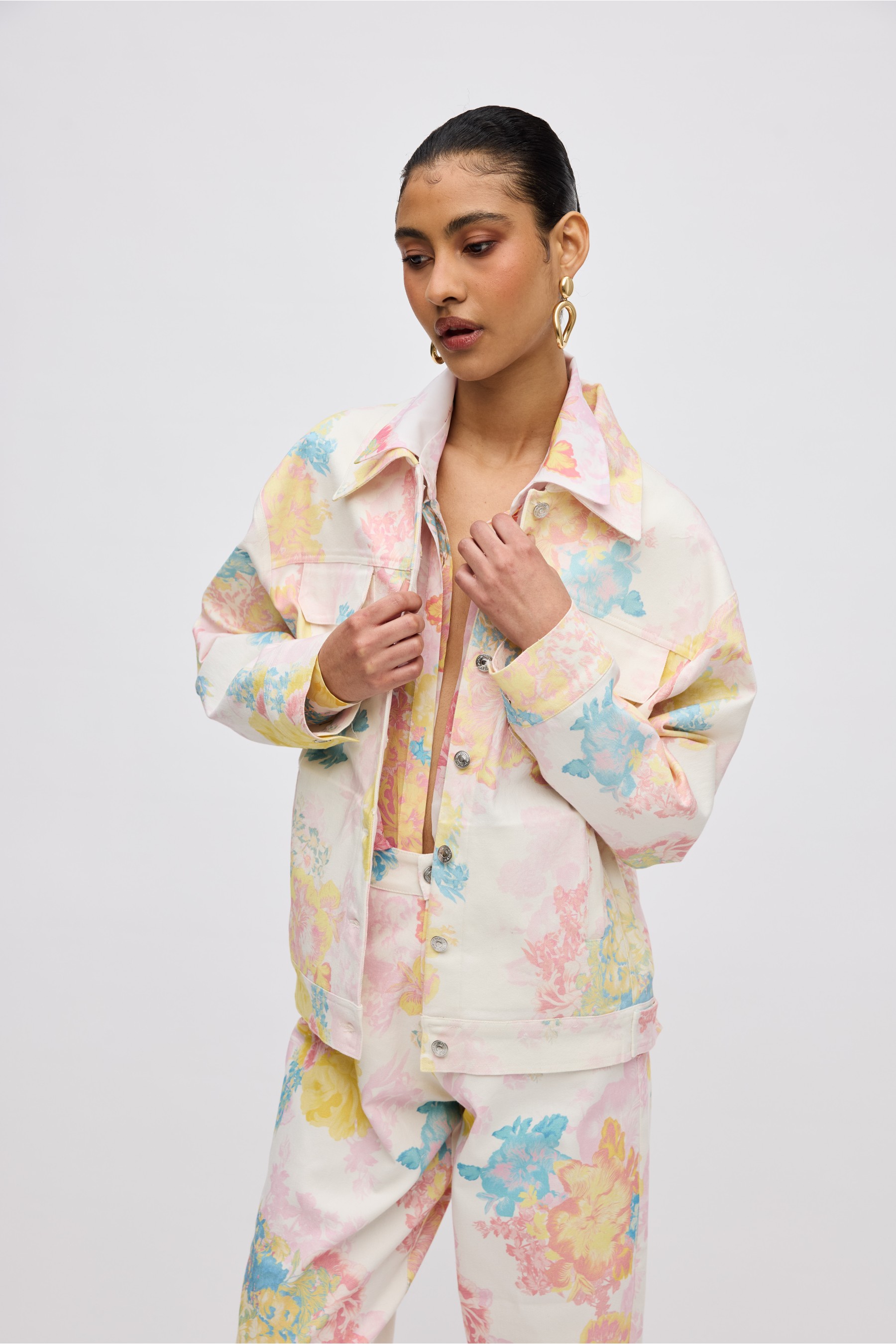 FLORAL MIST JEAN JACKET