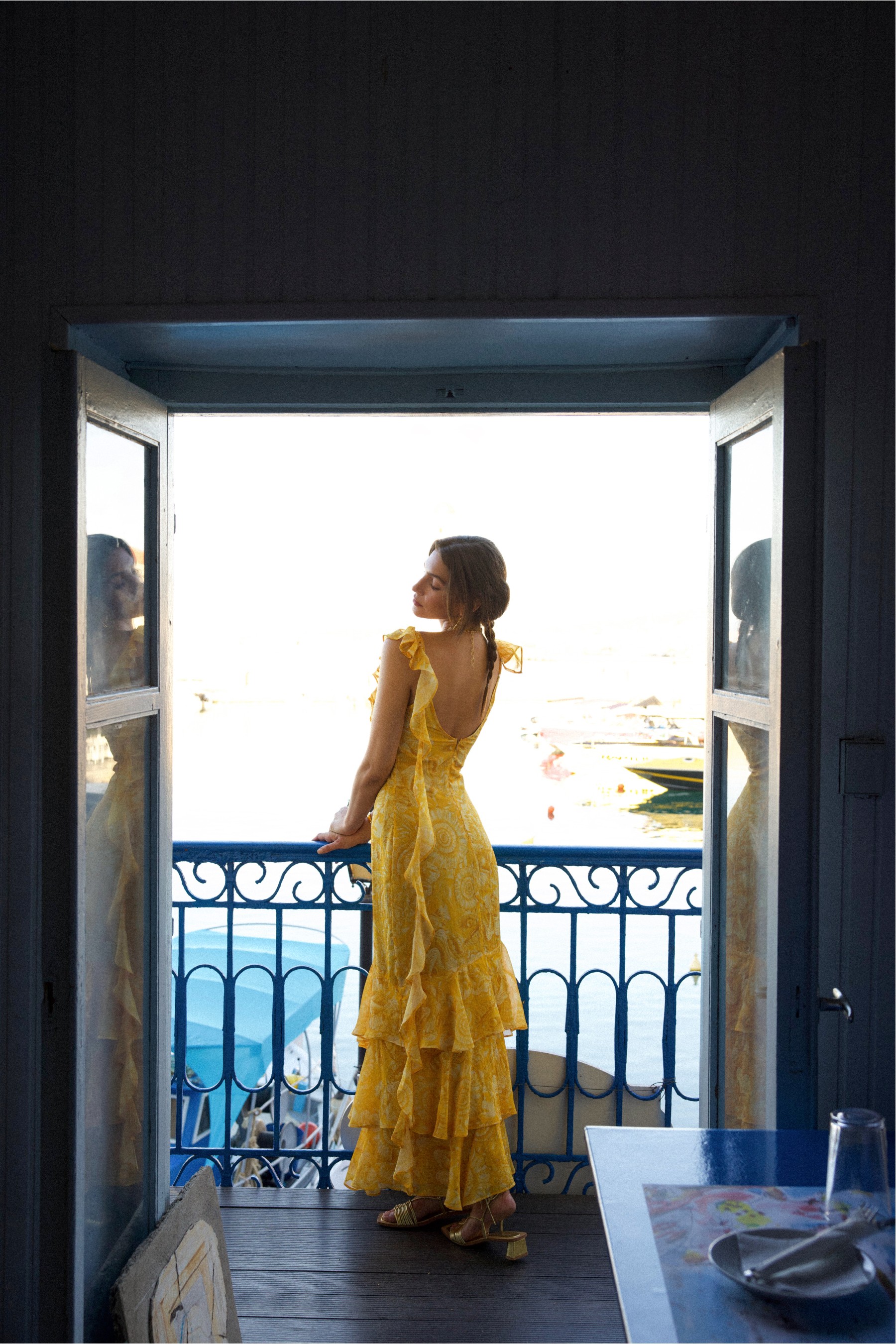 Sun Pearl Ruffle Dress