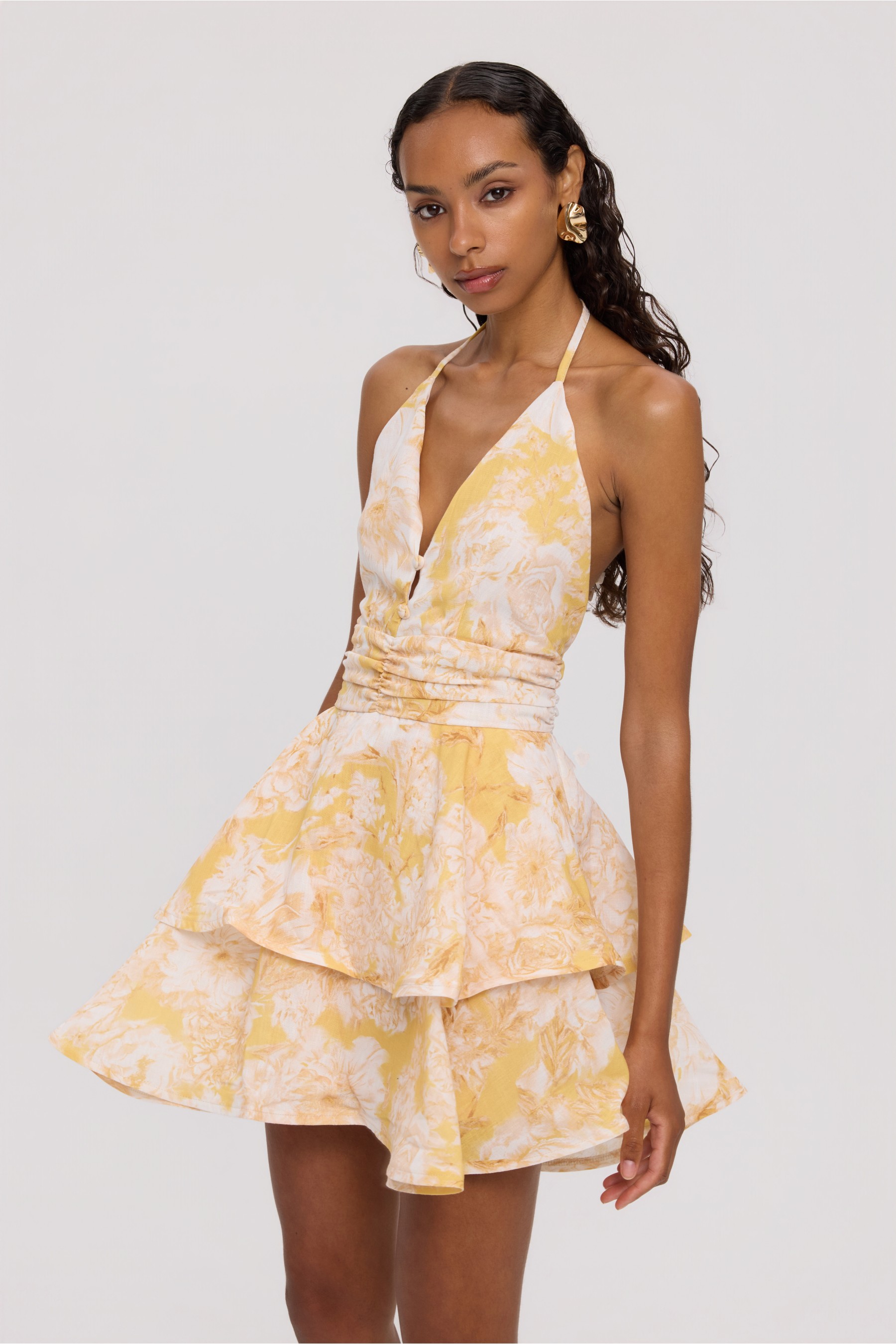 SOLENE LINEN MINI DRESS