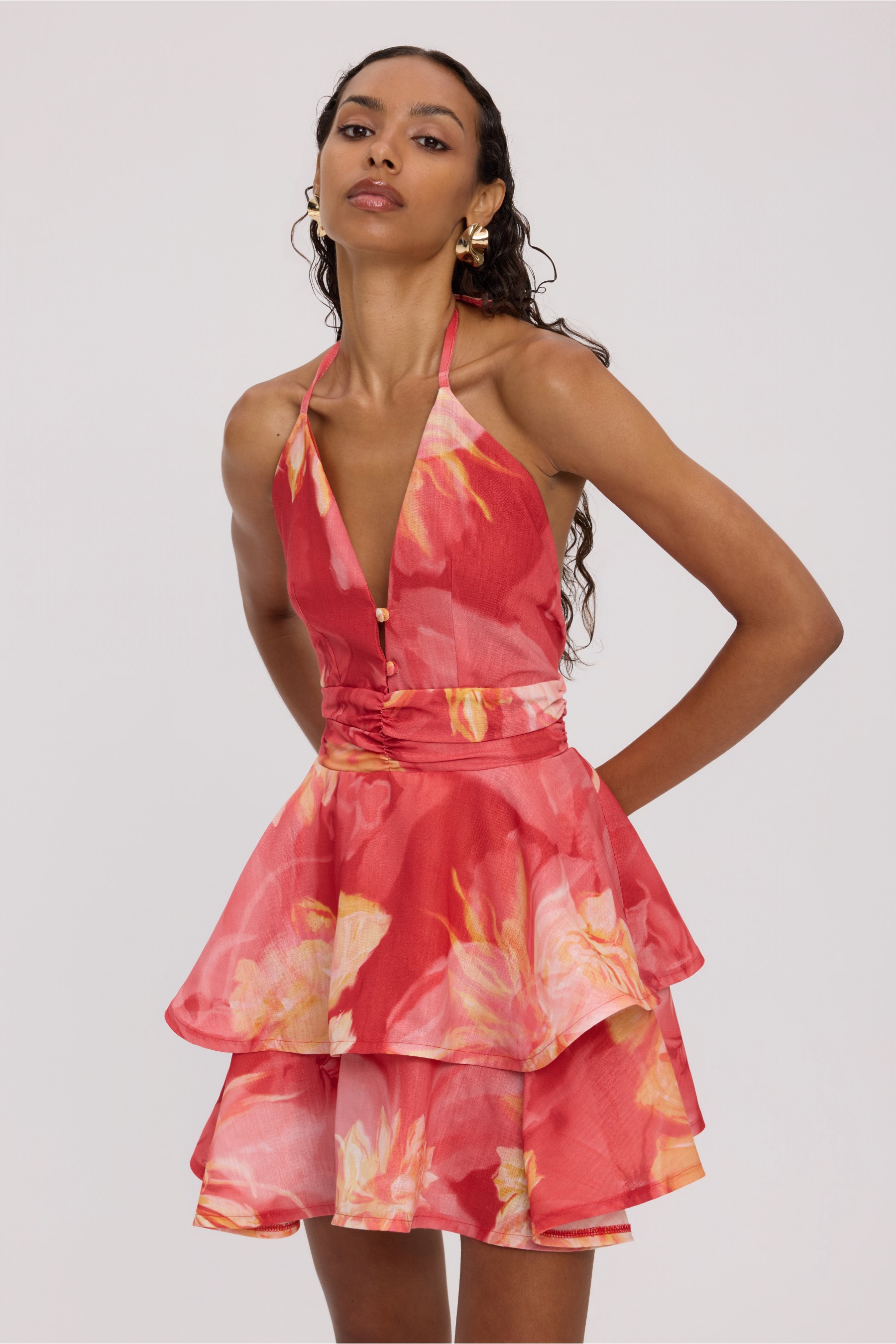 SUNKISSED LINEN MINI DRESS