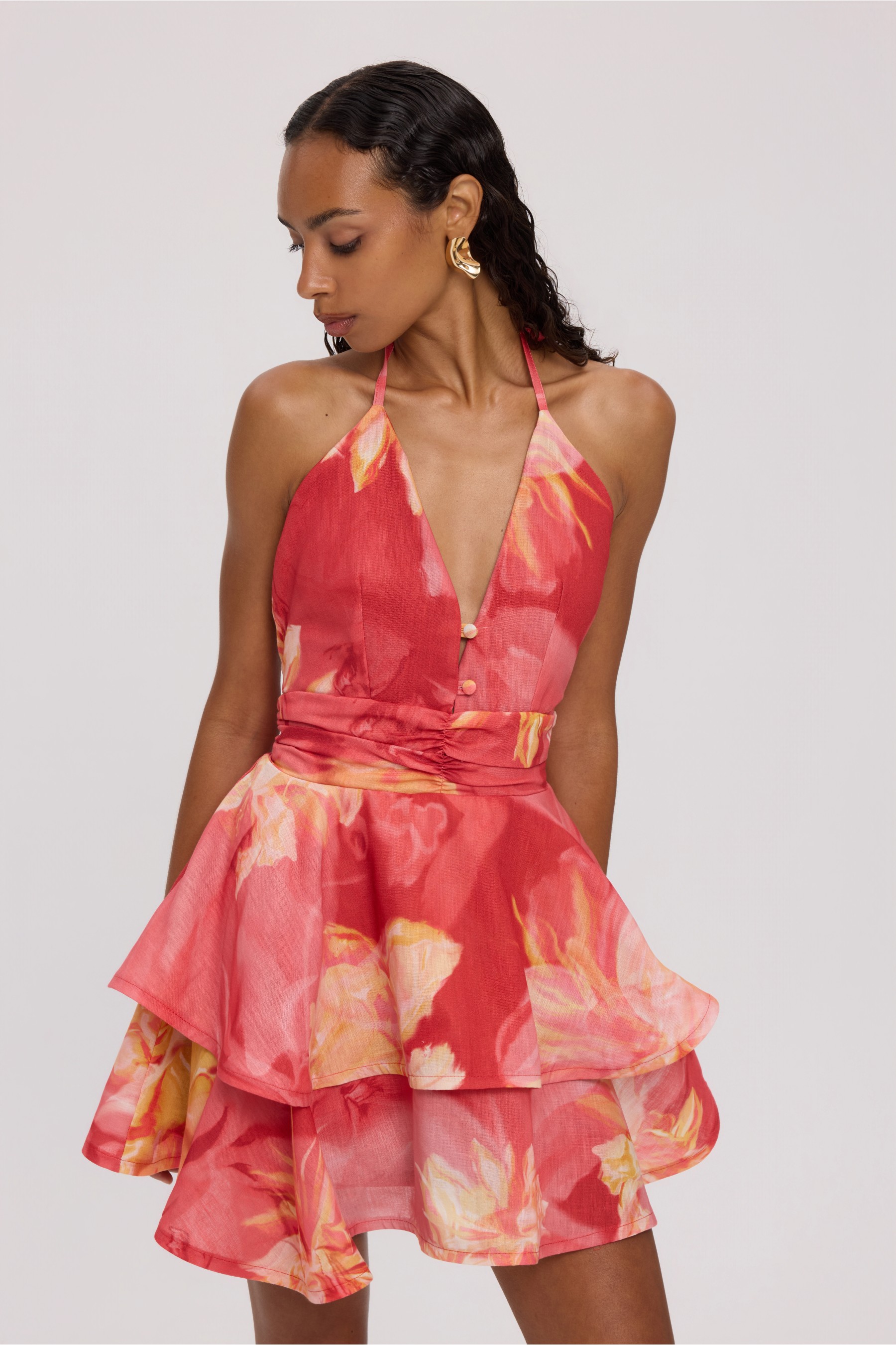 SUNKISSED LINEN MINI DRESS