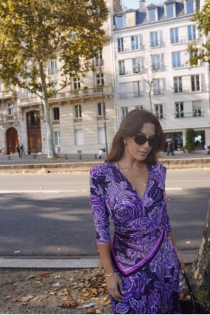 Mosaic Mauve Anthesis Midi Jersey Dress