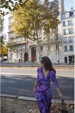 Mosaic Mauve Anthesis Midi Jersey Dress