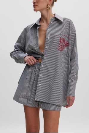 La Vie En Ciel Black Stripes Shorts