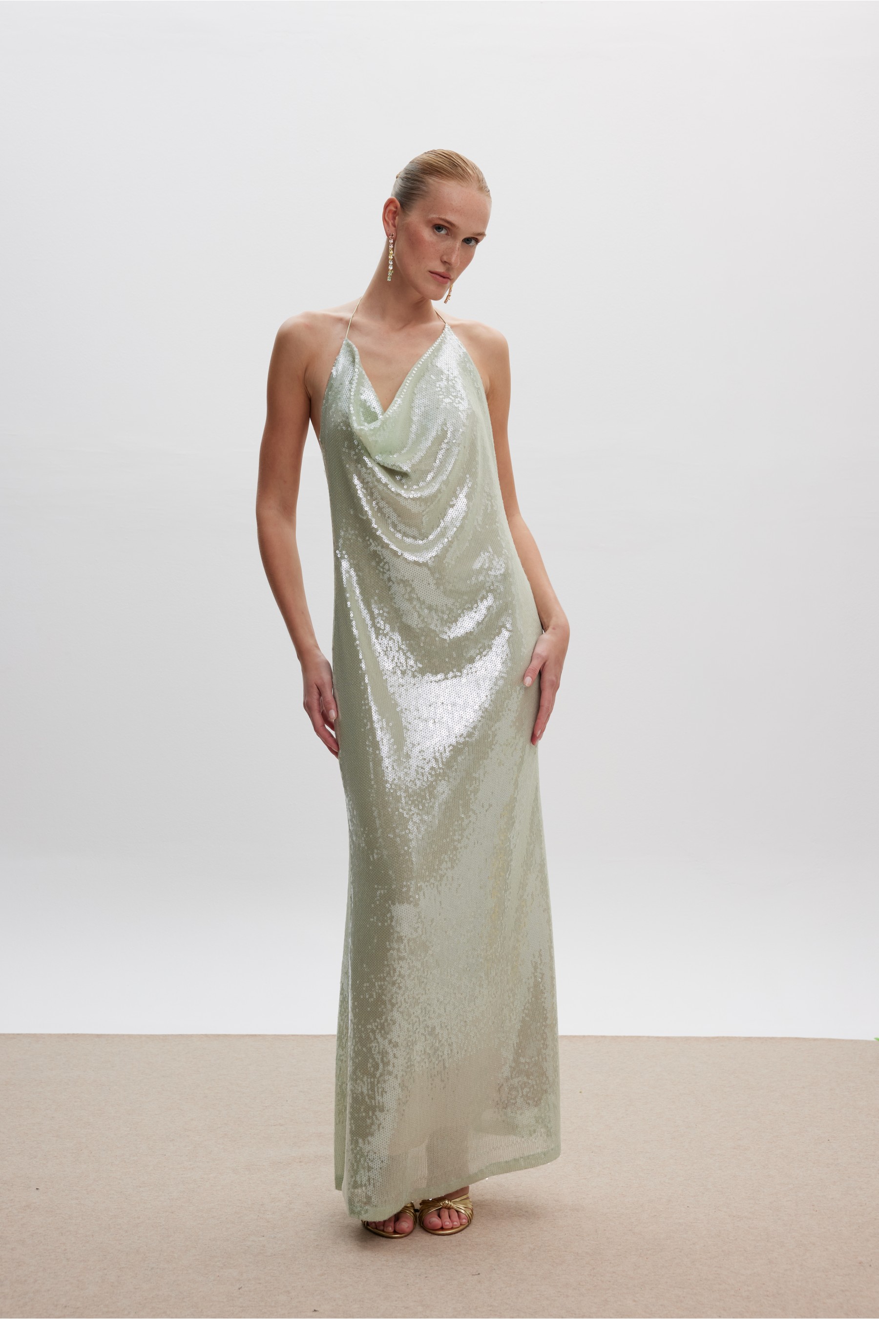 Irina Sequin Maxi Dress Mint