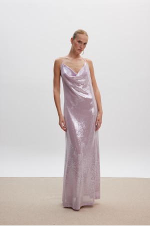 Irina Sequin Maxi Dress Lilac