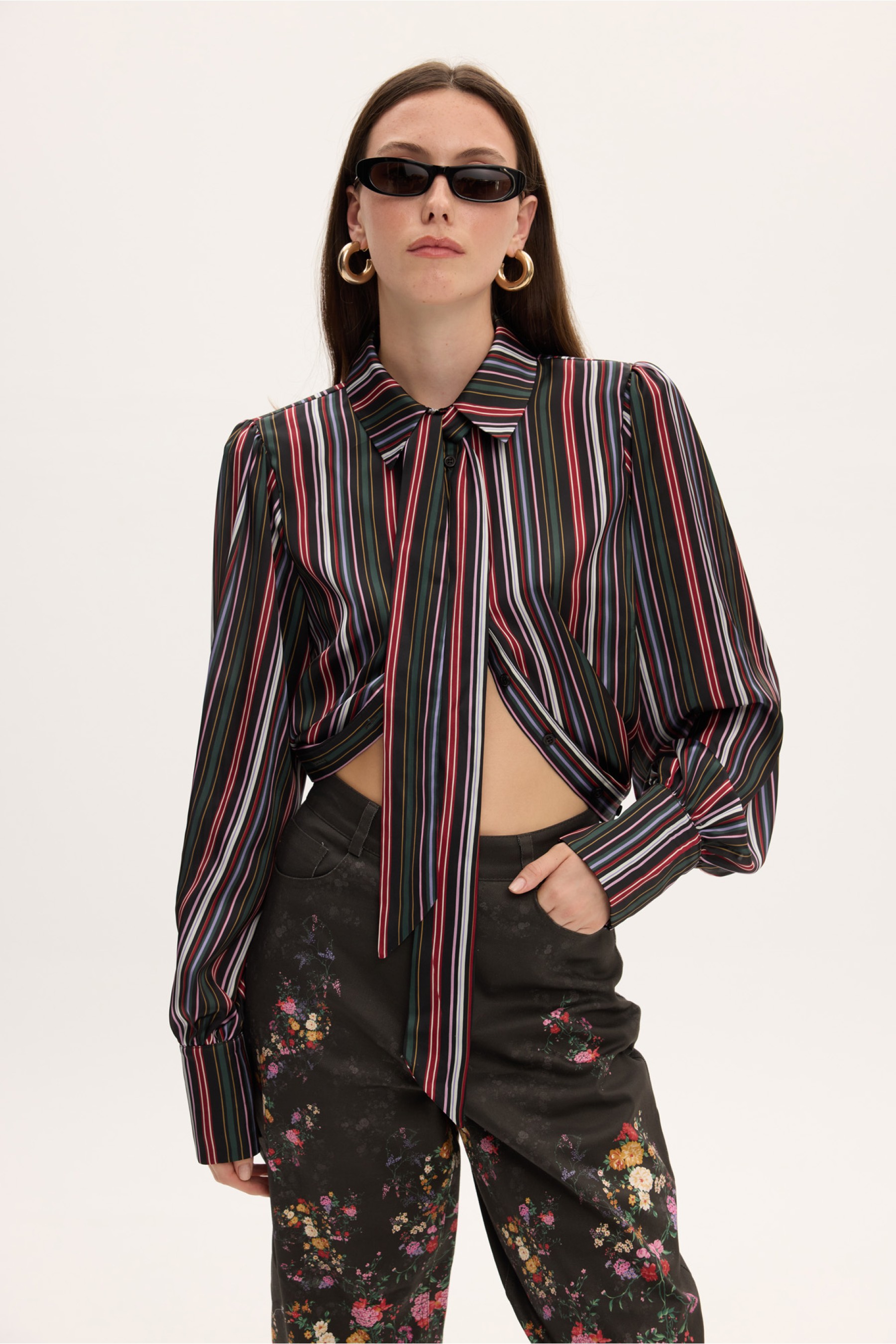 ELIZA SATIN STRIPPED