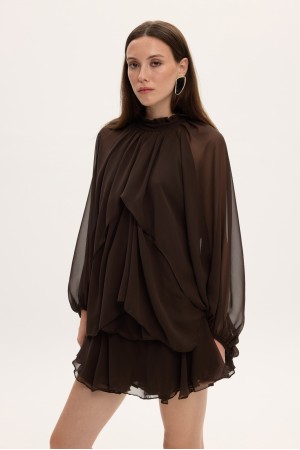 MELANIE DRESS BROWN
