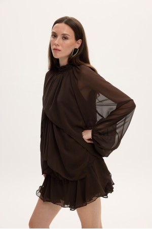 MELANIE DRESS BROWN