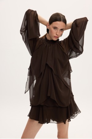 MELANIE DRESS BROWN