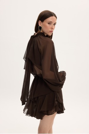 MELANIE DRESS BROWN