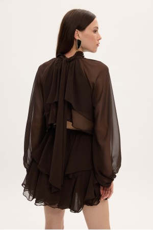 MELANIE DRESS BROWN