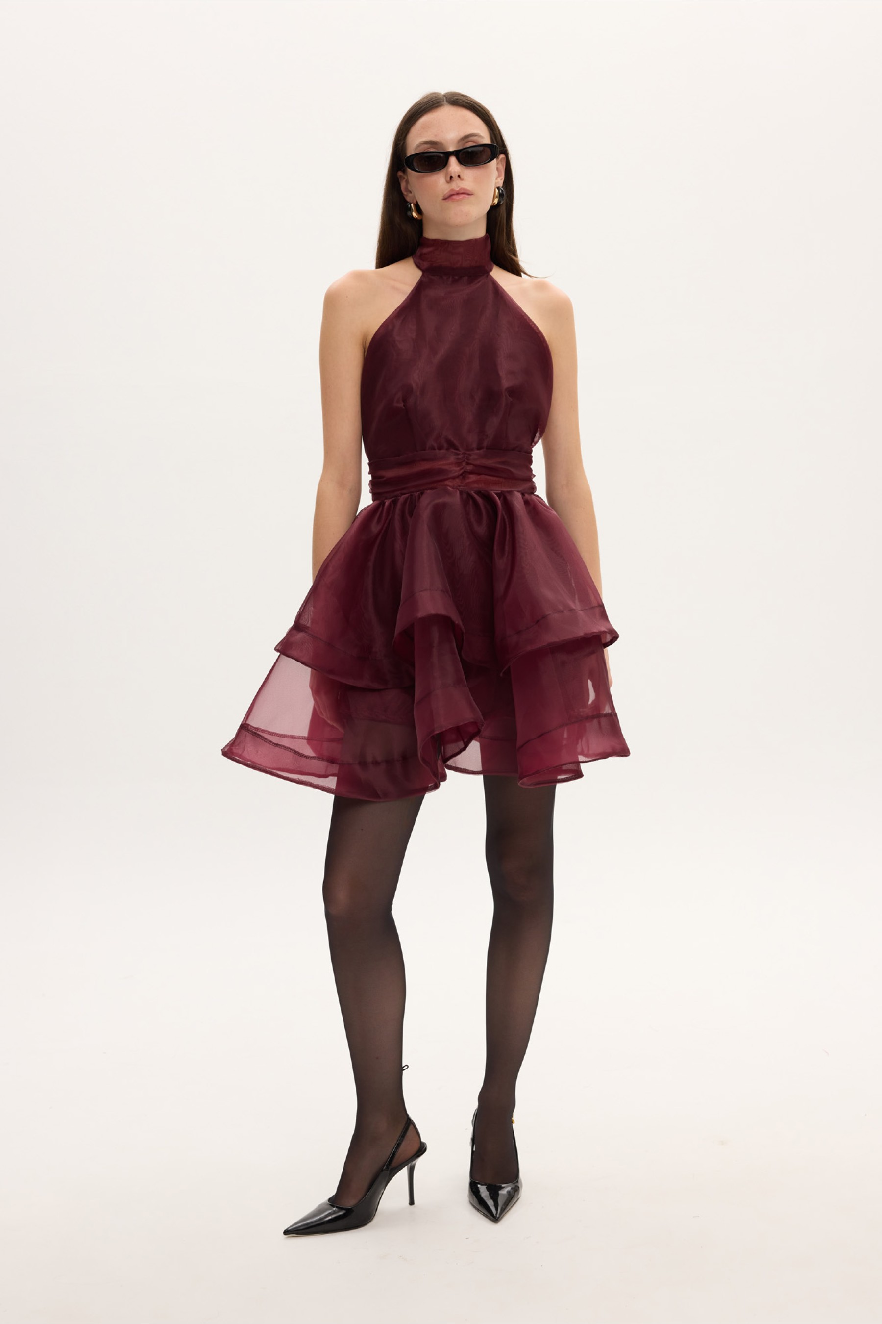 MARGOT ORGANZA DRESS BORDO