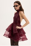 MARGOT ORGANZA DRESS BORDO
