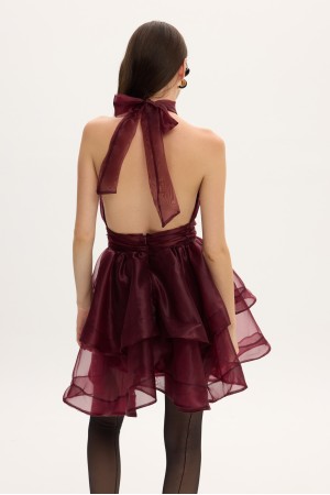 MARGOT ORGANZA DRESS BORDO
