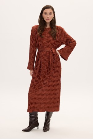 SOPHIA MIDI PLISSE DRESS