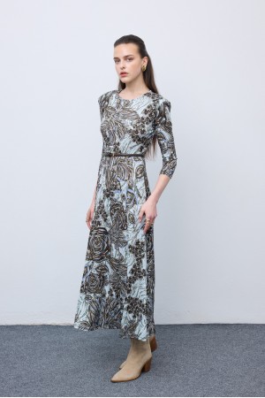 Mosaic Silver Anthesis Jersey Midi Dress