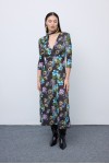 Mocha Bloom Midi Jersey Dress