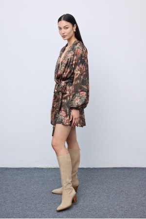 Mosaic Oasis Mini Wrap Dress