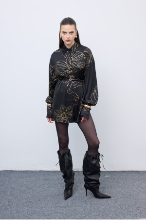 Gold Lines Shirt Black