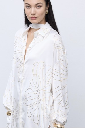 Gold Lines Shirt White