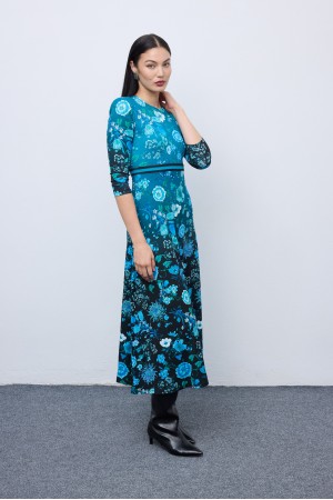 Skyfall Blossom Midi Jersey Dress