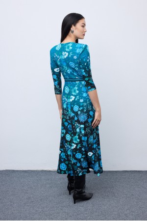 Skyfall Blossom Midi Jersey Dress