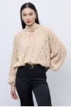 Lace Knit Romantic Blouse Crema